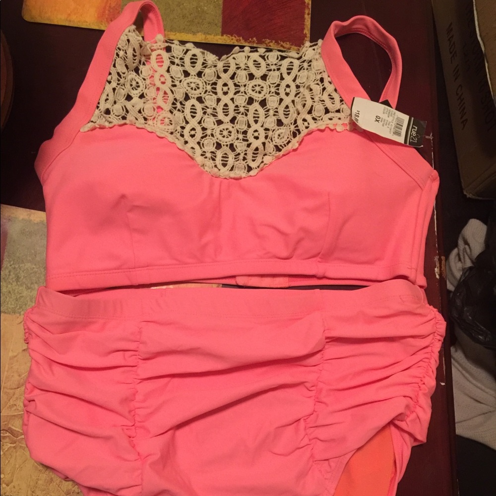 Pink rue 21 bathing suit